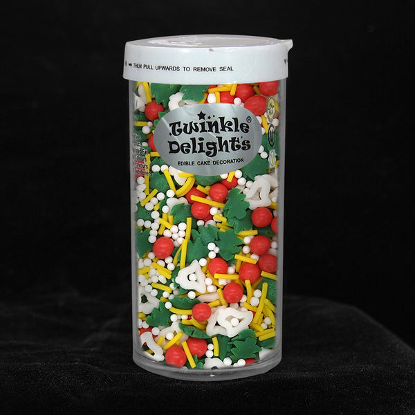 Sleigh Bells Ring - Non Gluten Kosher Certified Sprinkles Mix For Cake