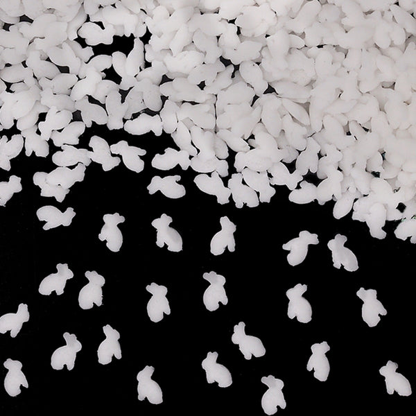 White Confetti Rabbit - No Soya Natural Ingredients Sprinkles For Cake