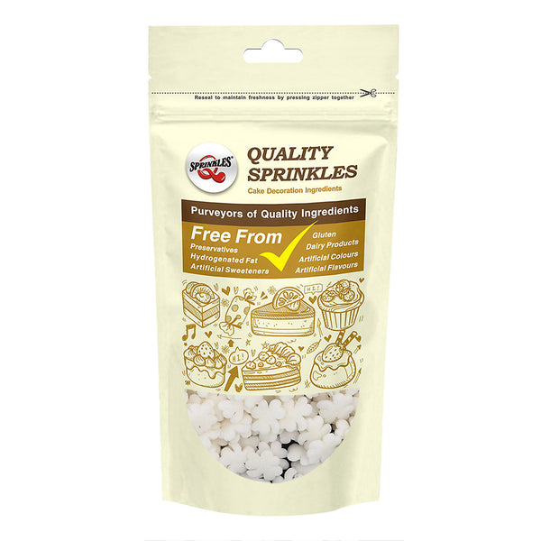 White Confetti Clover - Gluten Free Vegan Sprinkles Cake Decorations