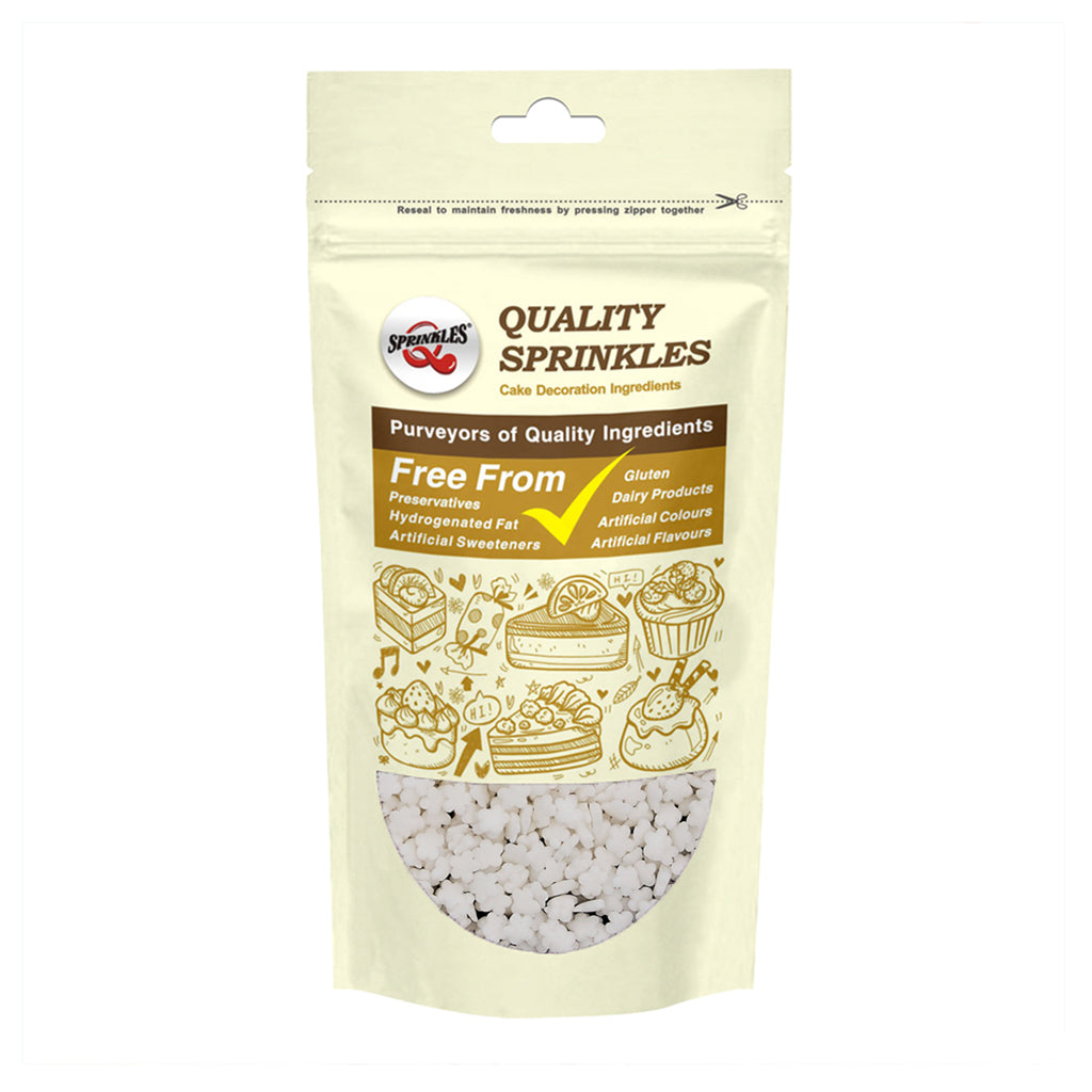 White Confetti Flower - Soy Free Clean Label Sprinkles Cake Decoration