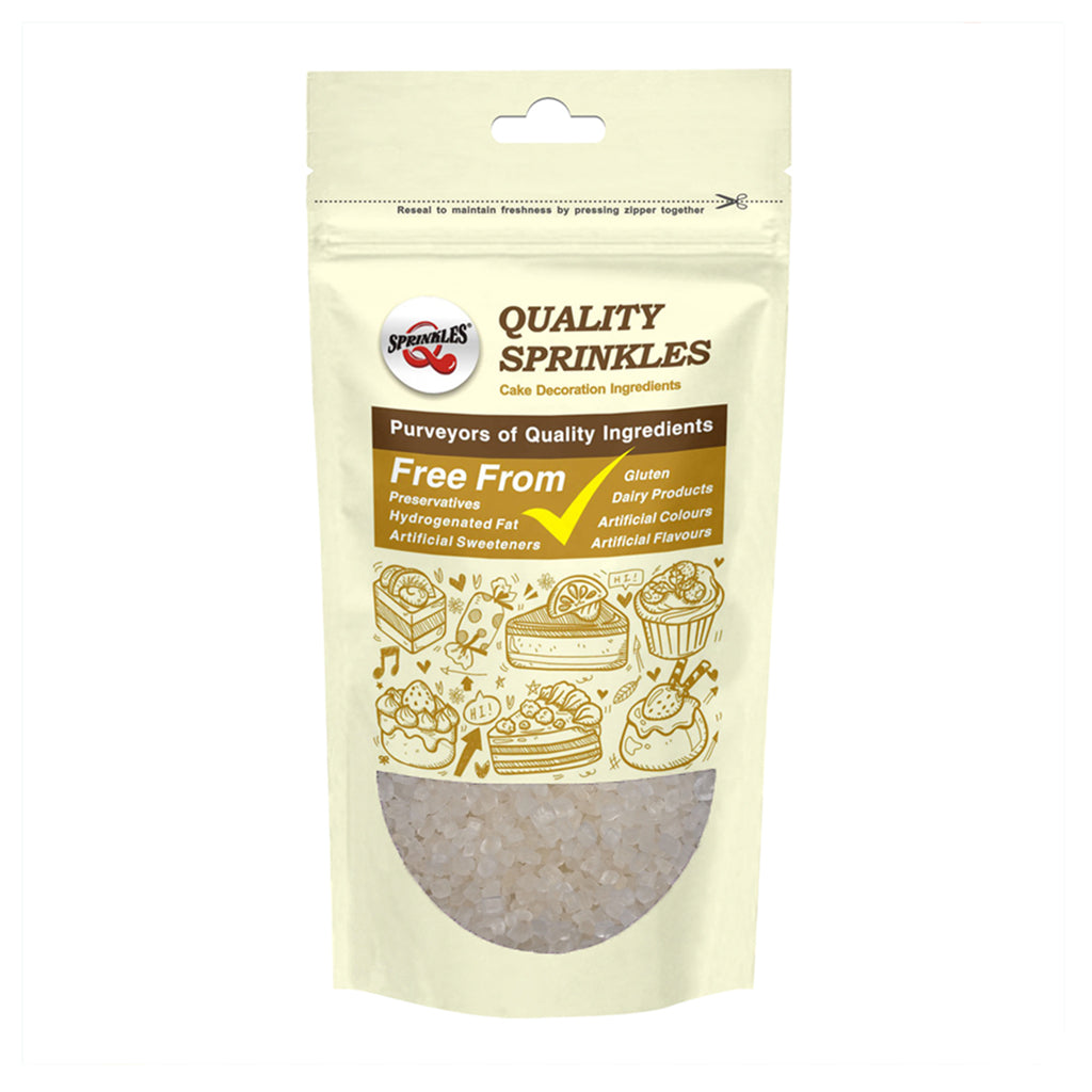 White Sparkling Sugar - Nuts Free Kosher Sprinkles Cake Decorations