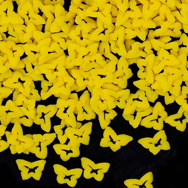 Yellow Confetti Butterfly - Dairy Free Halal Sprinkles Cake Decoration