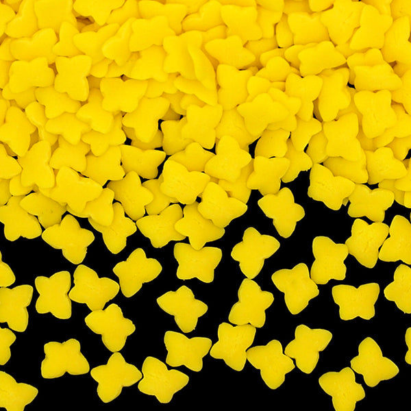 Yellow Confetti Little Butterfly - No Soya No Nuts Sprinkles For Cake