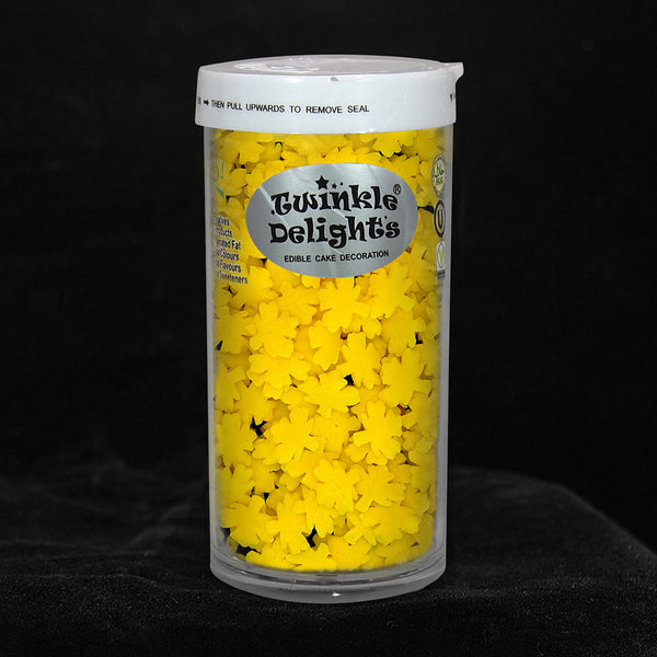 Yellow Confetti Maple Leaves - Soya Free Natural Ingredient Sprinkles