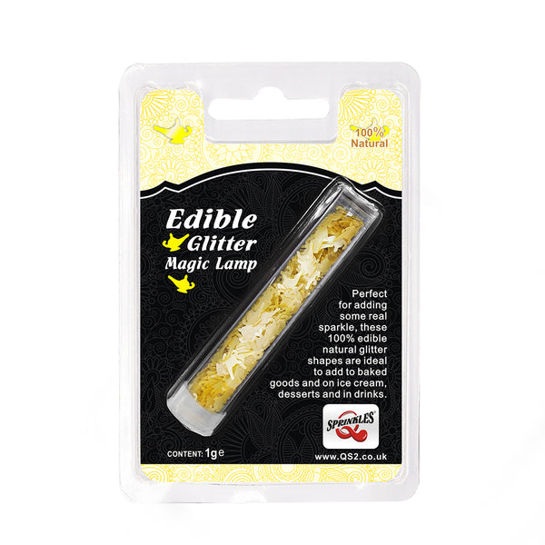 Yellow Glitter Magic Lamps - Kosher Certified Edible Cake Decoration