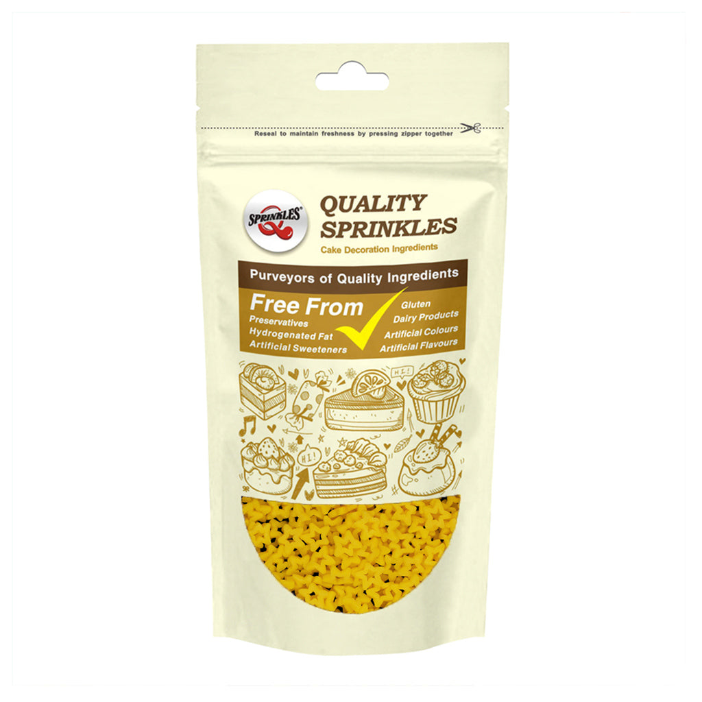 Yellow Confetti North Star - Natural Ingredients Sprinkles For Cake
