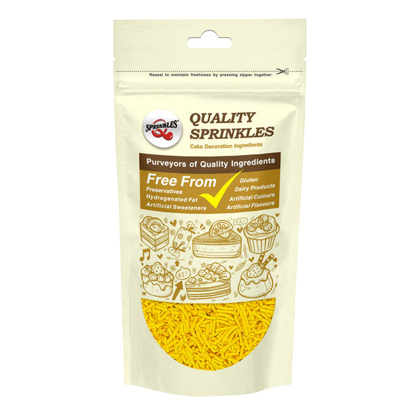 Yellow Jimmies - Gluten Free Soya Free Halal Sprinkles Cake Decoration