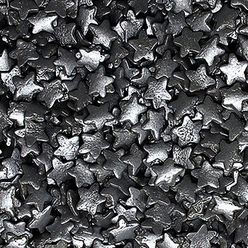 Shimmer Black Confetti Star - Gluten Free Halal Certified Sprinkles