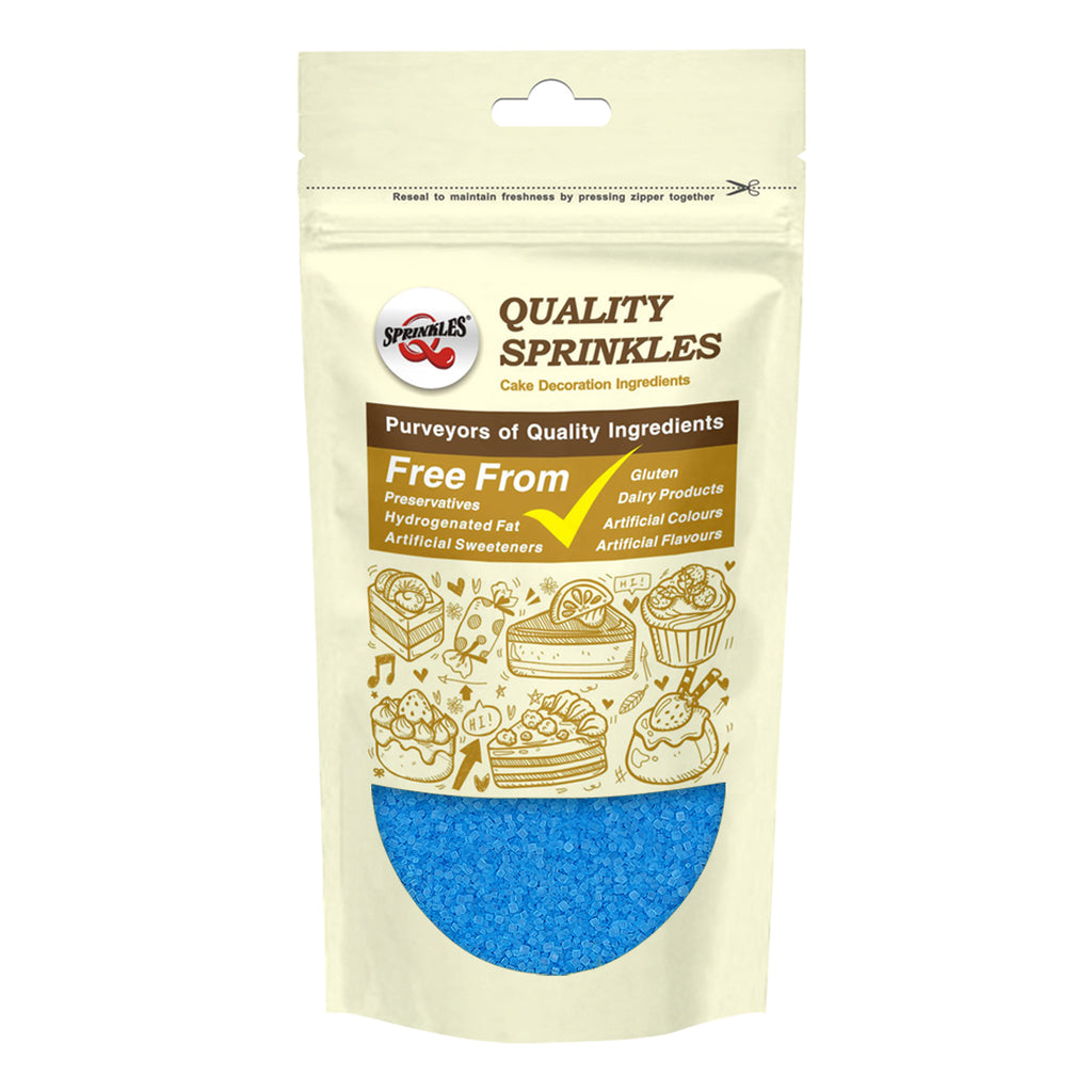 Blue Sugar Crystals - Gluten Free Nuts Free Sprinkles Cake Decoration