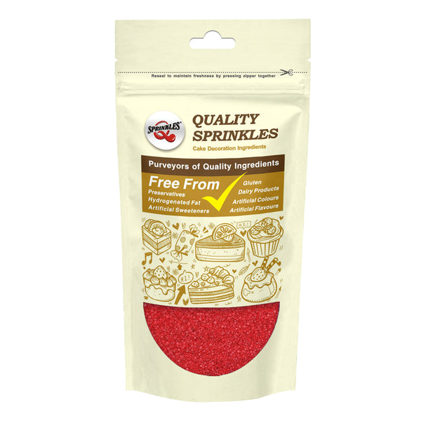 Red Sugar Crystal - Nuts Free Kosher Certified Sprinkles For Cupcake