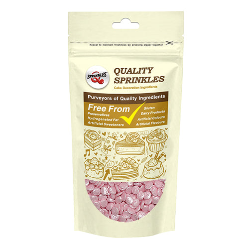 Shimmer Pink Confetti Sequins - Dairy Free Kosher Sprinkles For Cake