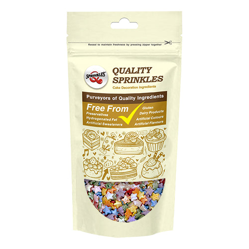 Shimmer Rainbow Confetti Star - Non Dairy Sprinkles Cake Decoration
