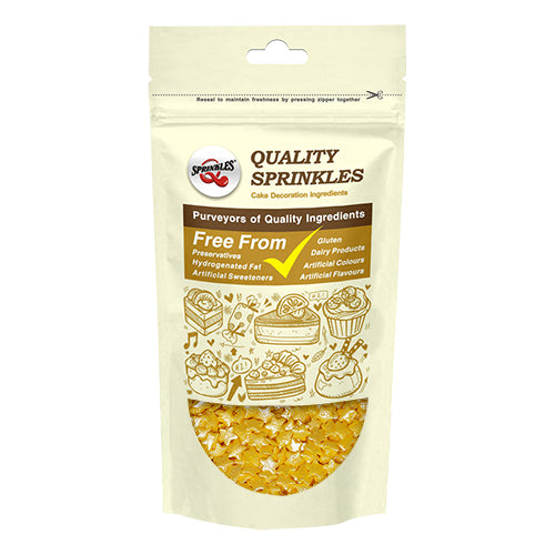 Shimmer Yellow Confetti Star - Gluten Free Halal Certified Sprinkles