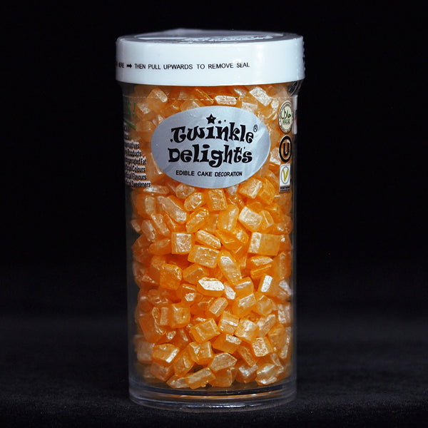 Shimmer Orange Sugar Rocs - Dairy Free Kosher Certified Sprinkles