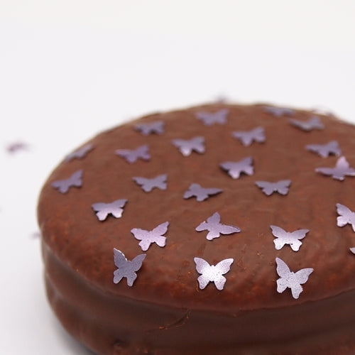 Purple Glitter Butterflies - Dairy Free Vegan Edible Cake Decoration