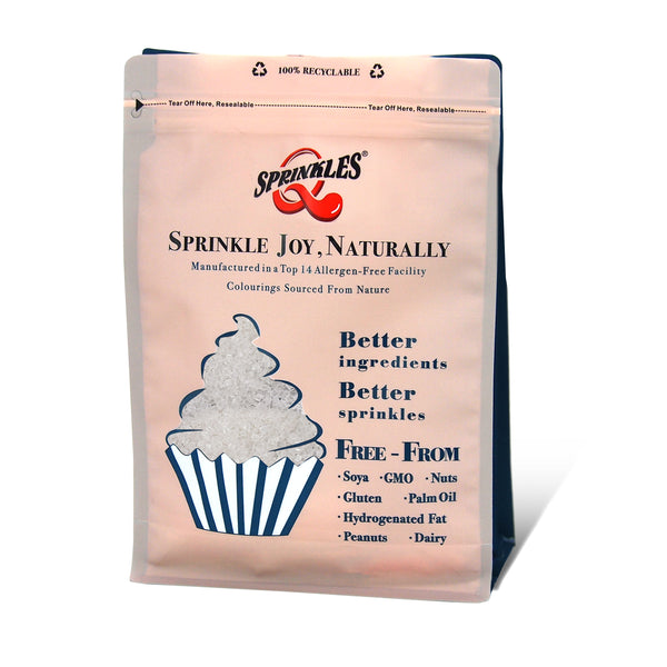 White Sugar Crystals - No Soya Clean Label Sprinkles Cake Decoration