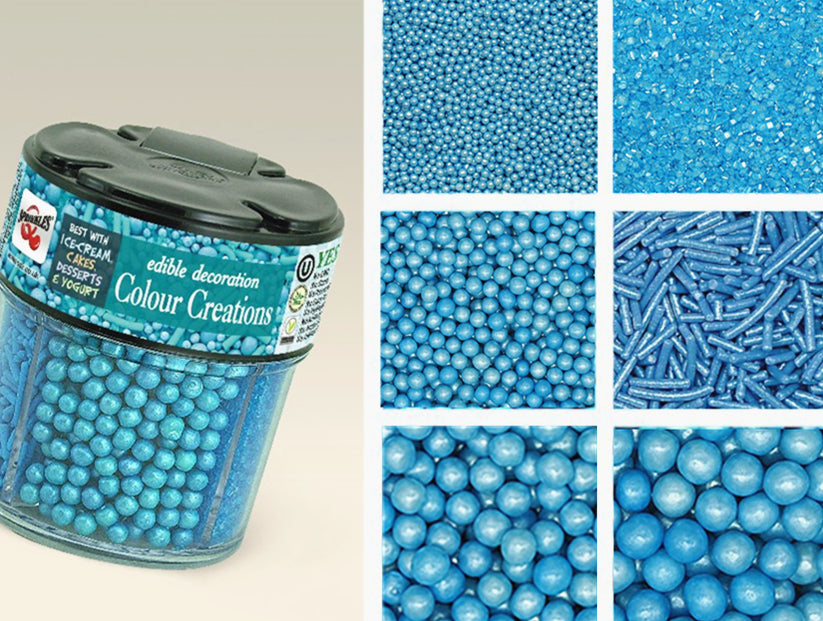 Pearlized Blue 6 in 1 shaker - No Gluten Nut Free Sprinkles Cake Decor