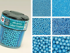 Pearlized Blue 6 in 1 shaker - No Gluten Nut Free Sprinkles Cake Decor (Top 14 Allergen Free, Naturally Sourced Ingredients, Plant-based, Clean Label Free From GMO, Hydrogenated Fat, Palm oil, Certified Vegan, BRC, Kosher, Halal & FDA)
