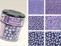 Pearlized Purple 6 in 1 shaker - No Soy Non Gmos Sprinkles Cake Decor (Top 14 Allergen Free, Naturally Sourced Ingredients, Plant-based, Clean Label, Hydrogenated Fat, Palm oil, Certified Vegan, BRC, Kosher, Halal & FDA)