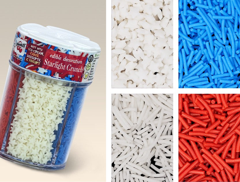 Starlight Crunch - Non Dairy Clean Lable 4 cell shaker Vegan Sprinkles