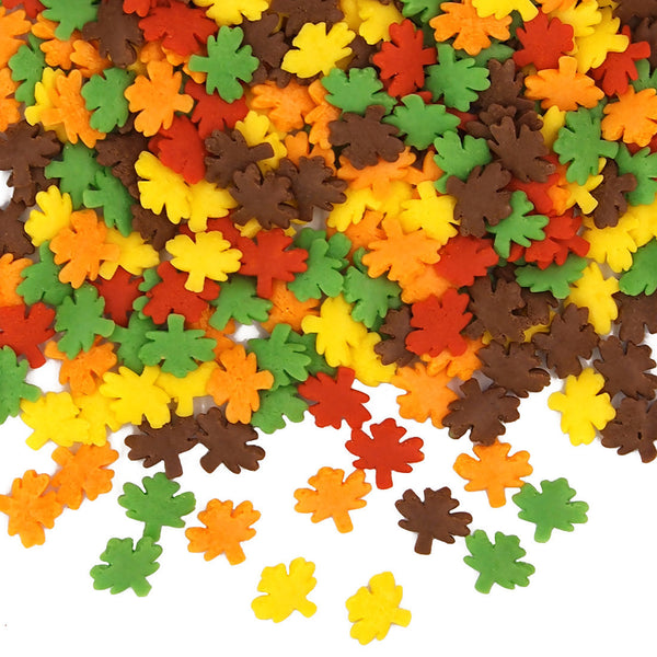 Autumn Confetti Maple Leaves - No Gluten No Nut Sprinkles Cake Decoration