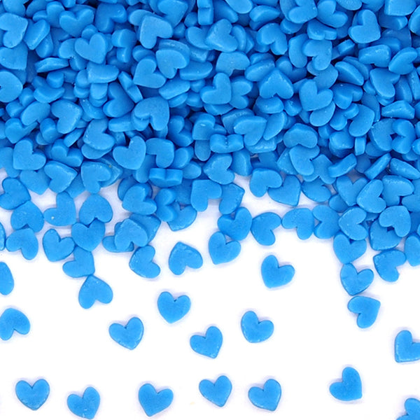 Blue Confetti Mini Heart - Nuts Free Halal Freeze Stable Sprinkles