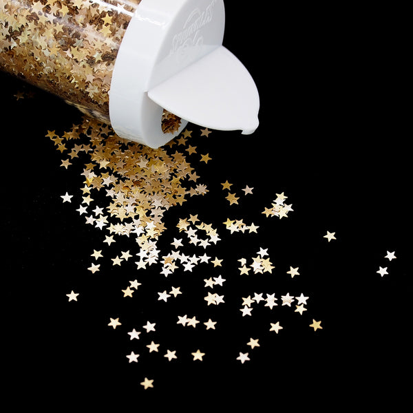 Gold Glitter Stars - Dairy Free Clean Label Vegan Edible Decoration