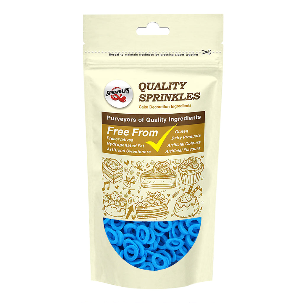 Blue Confetti Lifebuoy - Nut Free Halal Certified Sprinkles Cake Decorations
