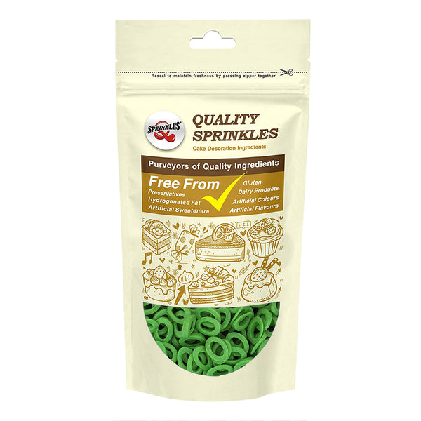 Green Confetti Lifebuoy - Soy Free Halal Certified Sprinkles Cake Decoration