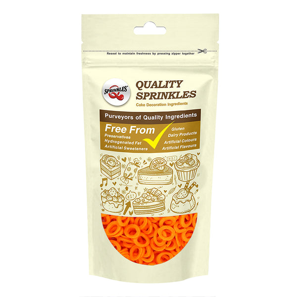Orange Confetti Lifebuoy - Halal Certified Gluten Free Sprinkles Decor