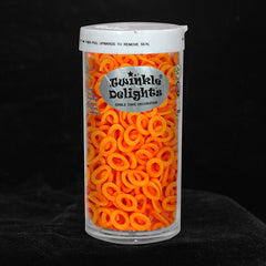 Orange Confetti Lifebuoy - Halal Certified Gluten Free Sprinkles Decor (Top 14 Allergen Free, Naturally Sourced Ingredients, Plant-based, Clean Label Free From GMO, Hydrogenated Fat, Palm oil, Vegan, BRC, Kosher & FDA)