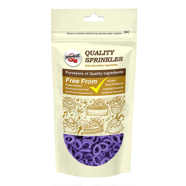 Purple Confetti Lifebuoy - Gluten Free Nuts Free Sprinkles Cake Decorations