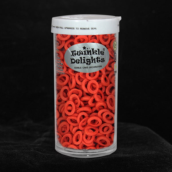 Red Confetti Lifebuoy - Vegan Certified Soya Free Sprinkles Cake Decorations