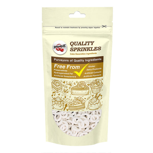 White Confetti Lifebuoy - Gluten Free Clean Label Sprinkles Cake Decorations