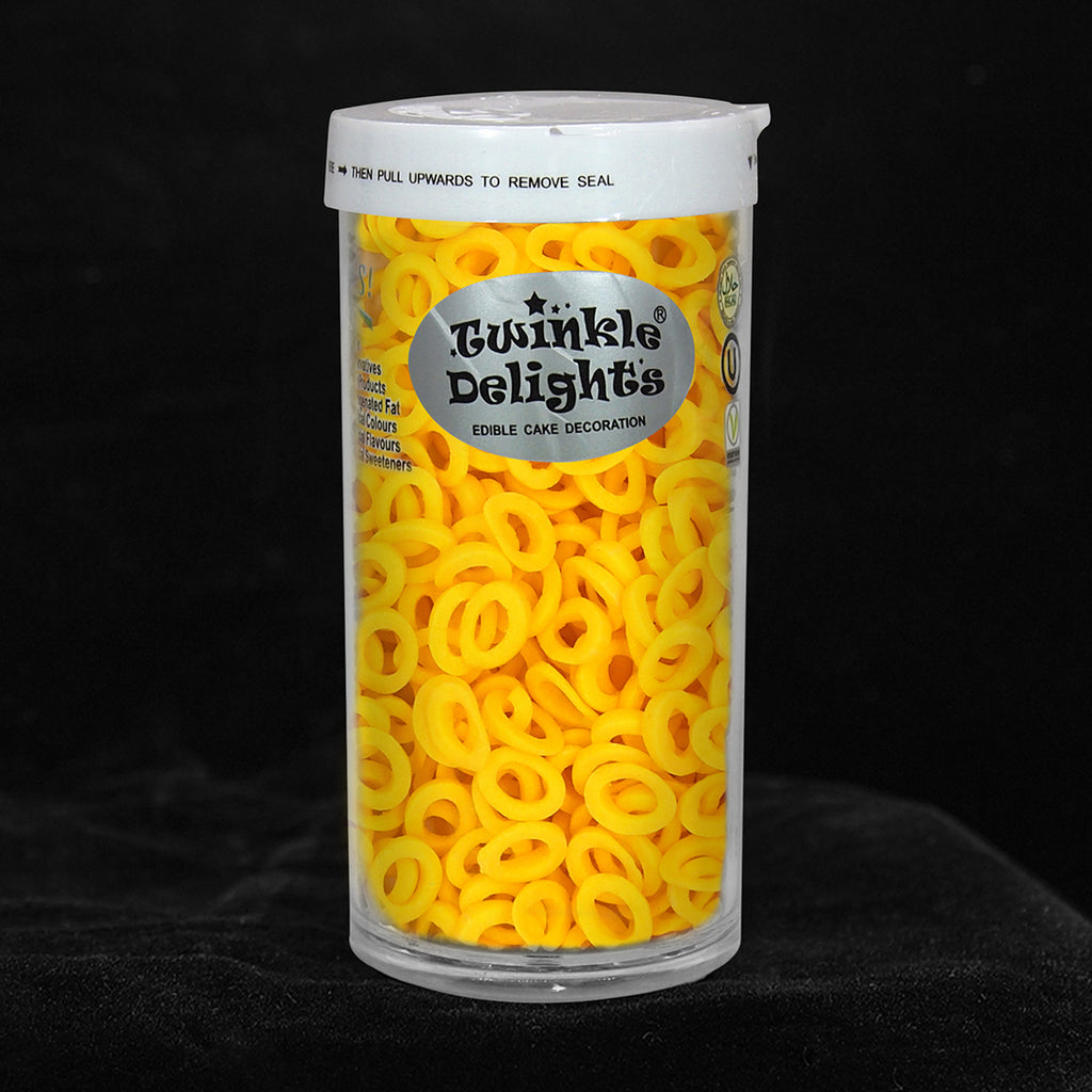Yellow Confetti Lifebuoy - GMO Free Clean Lable Sprinkles Cake Decorations