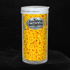 Yellow Confetti Lifebuoy - GMO Free Clean Lable Sprinkles Cake Decorations (Top 14 Allergen Free, Naturally Sourced Ingredients, Plant-based, Hydrogenated Fat, Palm oil, Certified Vegan, BRC, Kosher, Halal & FDA)