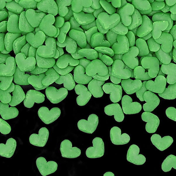 Green Confetti Heart - Soya Free Kosher Freeze Stable Sprinkles