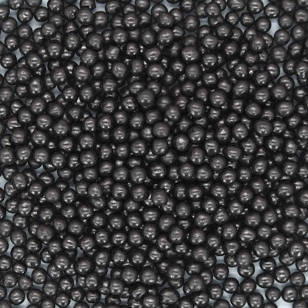 Matt Black 3mm Pearls - Soya Free Vegan Sprinkles Cake Decoration