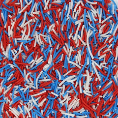 Red Blue White Jimmies - Gluten Free Kosher Certified Sprinkles Decor (Top 14 Allergen Free, Naturally Sourced Ingredients, Plant-based, Clean Label Free From GMO, Hydrogenated Fat, Palm oil, Certified Vegan, BRC, Halal & FDA)
