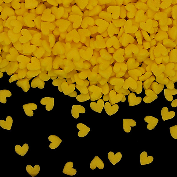 Yellow Confetti Mini Heart - Nuts Free Halal Freeze Stable Sprinkles