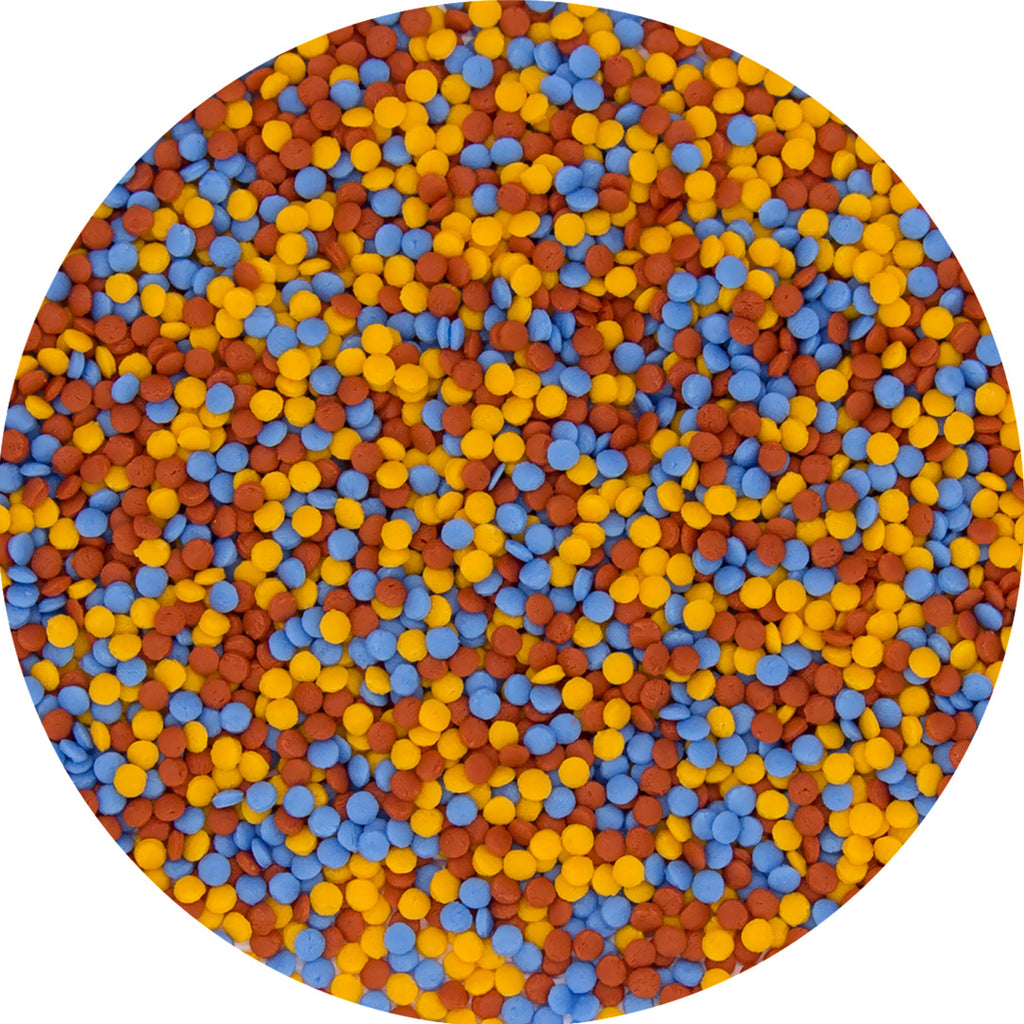 Red Orange Blue Confetti Dots - Dairy Free Sprinkles Cake Decoration