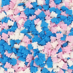 Pink Blue White Confetti Teddy Bear -No Dairy No Soy Kosher Certifed Sprinkles (Top 14 Allergen Free, Naturally Sourced Ingredients, Plant-based, Clean Label Free From GMO, Hydrogenated Fat, Palm oil, Vegan, BRC, Halal & FDA)