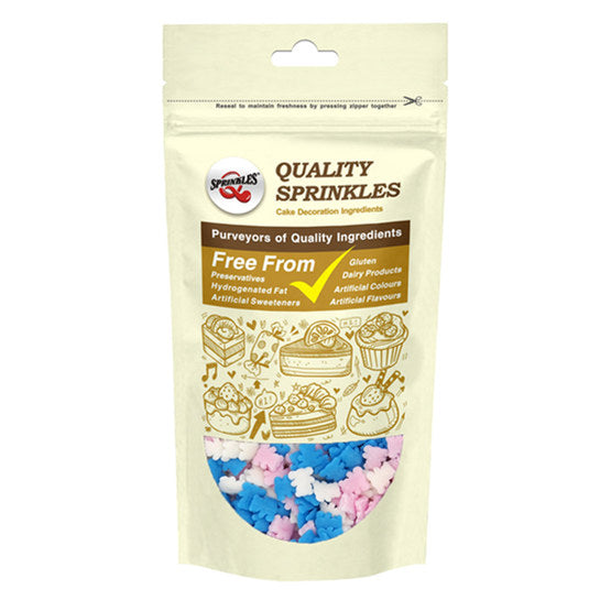 Pink Blue White Confetti Teddy Bear -No Dairy No Soy Kosher Certifed Sprinkles