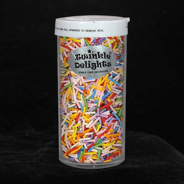 Rainbow Jimmies - Natural Ingredient Vegan Sprinkles Cake Decorations (Top 14 Allergen Free, Plant-based, Clean Label Free From GMO, Hydrogenated Fat, Palm oil, BRC, Kosher, Halal & FDA)