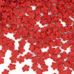 Red Flower- Freeze Stable Natural Ingredient Confetti Sprinkles (Top 14 Allergen Free, Plant-based, Clean Label Free From GMO, Hydrogenated Fat, Palm oil, Certified Vegan, BRC, Kosher, Halal & FDA)
