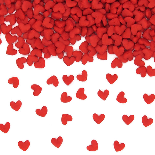 Red Confetti Mini Heart - Natural Ingredients Freeze Stable Sprinkles