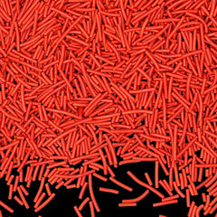 Red Jimmies - GMO Free Freeze Stable Sprinkles Cake Decoration (Top 14 Allergen Free, Naturally Sourced Ingredients, Plant-based, Clean Label, Hydrogenated Fat, Palm oil, Certified Vegan, BRC, Kosher, Halal & FDA)