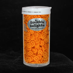 Orange Confetti Smiley Pumpkin - Gluten Free Sprinkles Cake Decoration (Top 14 Allergen Free, Naturally Sourced Ingredients, Plant-based, Clean Label Free From GMO, Hydrogenated Fat, Palm oil, Certified Vegan, BRC, Kosher, Halal & FDA)