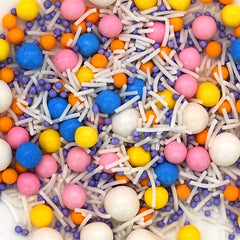 Persephone - Dairy Free Halal Sprinkles Medley Cake Decoration (Top 14 Allergen Free, Naturally Sourced Ingredients, Plant-based, Clean Label Free From GMO, Hydrogenated Fat, Palm oil, Certified Vegan, BRC, Kosher & FDA)