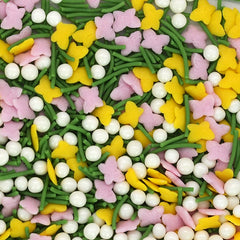Spring Mist - Soya Free Vegan Sprinkles Medley Cake Decoration (Top 14 Allergen Free, Naturally Sourced Ingredients, Plant-based, Clean Label Free From GMO, Hydrogenated Fat, Palm oil, BRC, Kosher, Halal & FDA)